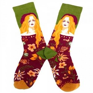 28661 Дизайнерские носки серии В гармонии с природой "Быть собой? Легко!", р-р 36-41 (зеленый/красный), 2690000028661