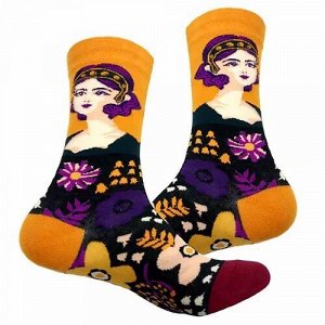 28630 Дизайнерские носки серии В гармонии с природой "Быть собой? Легко!", р-р 36-41 (оранжевый/черный), 2690000028630