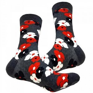 11663 Дизайнерские носки серии В гармонии с природой "Цветы для Алисы", р-р 38-45 (серый), 2690000011663