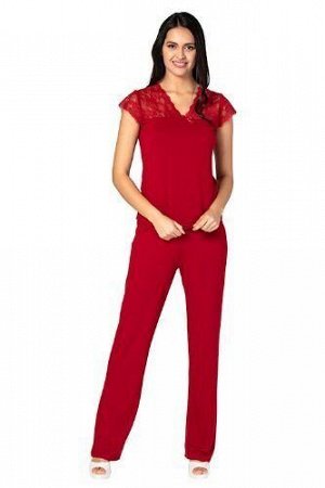 Комплект женской одежды U&ME Lace Dantell из 6 предметов бордовый