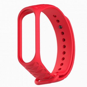 Ремешок WB08 для "Xiaomi Mi Band 3/Mi Band 4" силиконовый Рельеф (red)