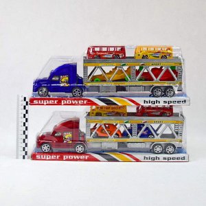 Truck Super Power набор(грузовик+приц.+2автобуса+2машины)(пластик)(№128-A4)