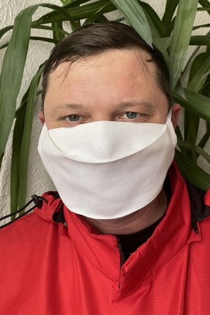 Мужская маска для лица многоразовая модель М507 белый