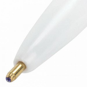 Ручка шариковая STAFF "Office White", СИНЯЯ, корпус белый, узел 1 мм, линия письма 0,7 мм, 142964