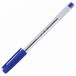 Ручка шариковая масляная STAFF "EVERYDAY OBP-409", СИНЯЯ, прозрачная, узел 0,7 мм, линия письма 0,35 мм, 143537