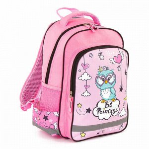 Рюкзак ПИФАГОР SCHOOL для начальной школы, Owl Princess, 38х28х14 см, 228826