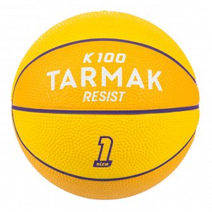 Детский баскетбольный мяч Mini В, размер 1. До 4 лет. Желтый/фиолетовый. TARMAK