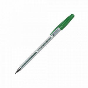 Ручка шариковая BRAUBERG "M-500 CLASSIC", ЗЕЛЕНАЯ, корпус прозрачный, узел 0,7 мм, линия письма 0,35 мм, 143447