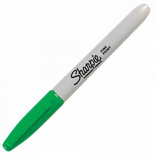 Маркер перманентный ЗЕЛЕНЫЙ SHARPIE "Fine", круглый наконечник, 1 мм, S0810960