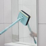Окномойка со стальным телескопическим черенком, насадка микрофибра, водосгон силикон, 16?3,5?105 см