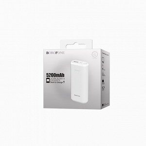 Внешний аккумулятор Borofone BT2 Fullpower 5200mAh (USB) (white) (поврежденная упаковка)