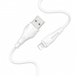 Кабель USB - Apple lightning Borofone BX18  100см 2,4A  (white)