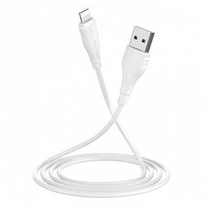 Кабель USB - Apple lightning Borofone BX18  100см 2,4A  (white)