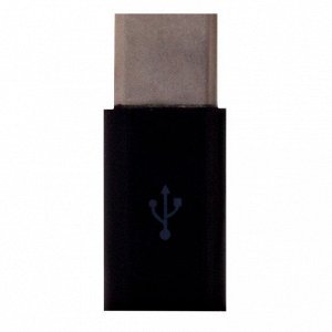 Адаптер Type-C/ micro USB  папа-мама (black)