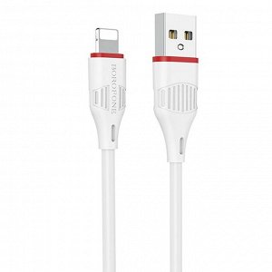 Кабель USB - Apple lightning Borofone BX17 Enjoy (white)