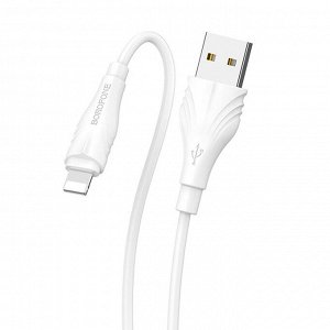 Кабель USB - Apple lightning Borofone BX18  100см 2,4A  (white)