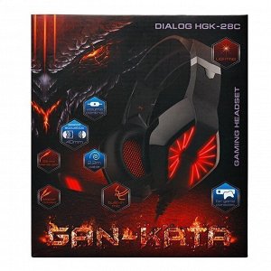 Компьютерная гарнитура Dialog HGK-28C Gan-Kata (black/red) игровая (black/red)