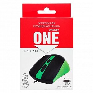 Мышь оптическая Smart Buy SBM-352-GK ONE (green/black)