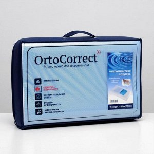 Ортопедическая подушка OrtoCorrect Termogel XL Plus, с гелевой вставкой, 58х38 см, валики 12/14 см