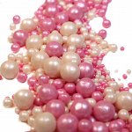 Посыпка микс из рисового драже в шоколадной  глазури &quot;Серебро/розовый жемчуг&quot;
