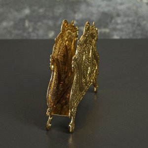 Салфетница «Астерия», 13x2,5x9,5 см, цвет золотой