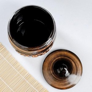 Бочонок "Мед" 1,2л / 14х16см, старина
