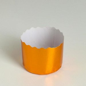 Форма бумажная для кекса, маффинов и кулича "Оранжевая" 60 х 45 мм