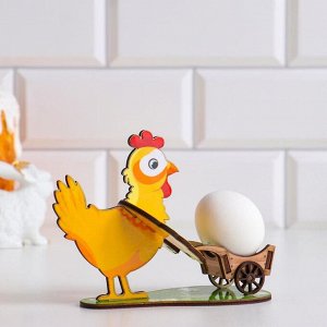 Подставка для яйца "Курица с тележкой", фанера