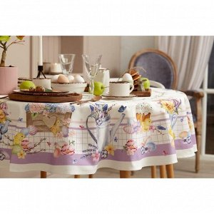 Скатерть Этель Spring easter d=214 см +/-3 см, 100% хлопок, саржа 190 г/м²