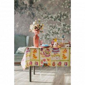 Скатерть Доляна «Светлая Пасха», 145x144 см, 100% хлопок, рогожка 164 г/м²