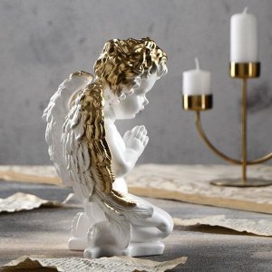 Статуэтка "Ангел молящийся", золотистая, гипс, 25 см