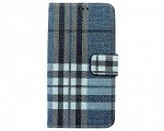 Чехол-книжка универсальный Клетка XL 4.9-5.2 (синий)