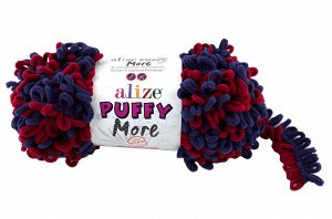 Пряжа Alize Puffy MORE 150 гр №6268 Синий/Красный