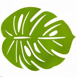 Салфетка декоративная "Лист" 32х41см ПВХ, зеленый металлик (