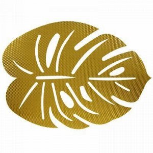 Салфетка декоративная "Лист" 32х41см рифленая, ПВХ, золото (
