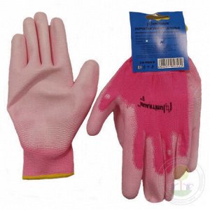 UN-P004 Перчатки универсальные (розовые), с полиуретановым покрытием.