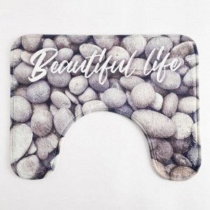 Набор ковриков для ванной Этель "Beautiful life" 2 шт, 80х50 см, 50х40 см, велюр
