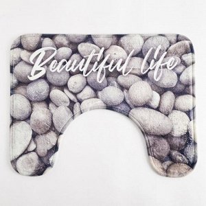 Набор ковриков для ванной Этель &quot;Beautiful life&quot; 2 шт, 80х50 см, 50х40 см, велюр