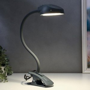 Лампа настольная на прищепке Веста ПШ 7Вт LED, гибкая стойка, антрацит, h=45 см