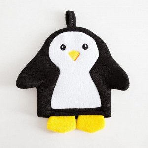 Набор для купания "Пингвинчик" полотенце 70*130 см с мочалкой