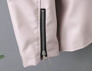 Куртка из иск. кожи, бледно-розовый