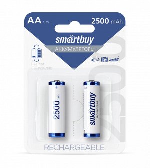 Аккумулятор NiMh Smartbuy AA/2BL 2500 mAh (24/240) (SBBR-2A02BL2500)