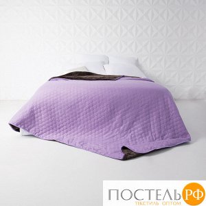 Одеяло - покрывало Sleep iX (иск.мех + одн.ткань) 200x220 Ткань: Фиолетовый, Мех: Коричневый