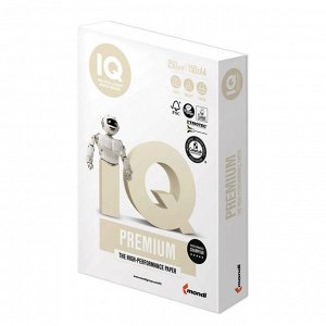 Бумага А4 150 л, IQ Premium, 250 г/м2, белизна 169% CIE, класс А+