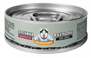 Погрызухин конс корм для собак Оленина в бульоне 100г*24