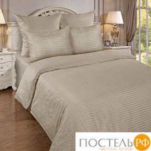 Простыня "HoReCa" 200х217, страйп-сатин, 100% хлопок, пл. 125 гр./кв. м., "Бежевый"