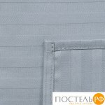 Простыня &quot;HoReCa&quot; 150х217, страйп-сатин, 100% хлопок, пл. 125 гр./кв. м., &quot;Серо-голубой&quot;
