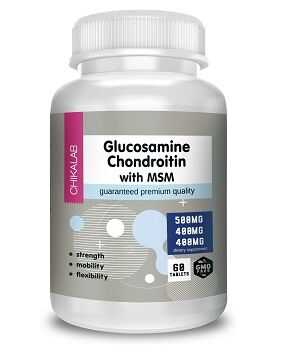Глюкозамин, Хондроитин Glucosamine Chondroitin with MSM Chikalab 60 таб.