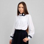 Блузка Соль&amp;Перец длинный рукав с брошью