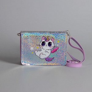 Сумка детская, отдел на клапане, 15х12 см, Kitty unicorn, цвет розовый